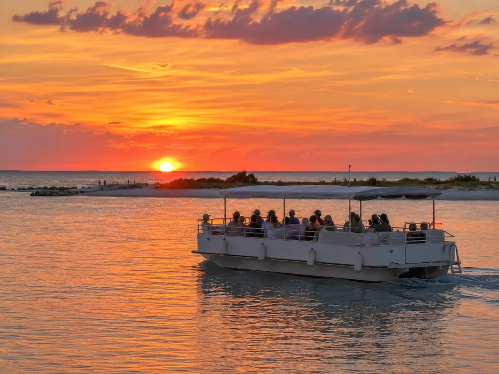 Sunset boat on the Gulf side of Anna Maria Island